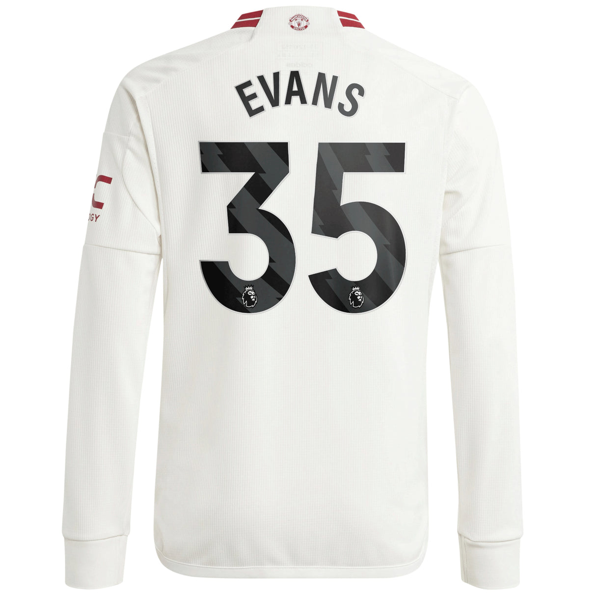 Manchester United EPL Third Shirt 2023-24 - Kids - Long Sleeve with Evans 35 printing - Kit Captain