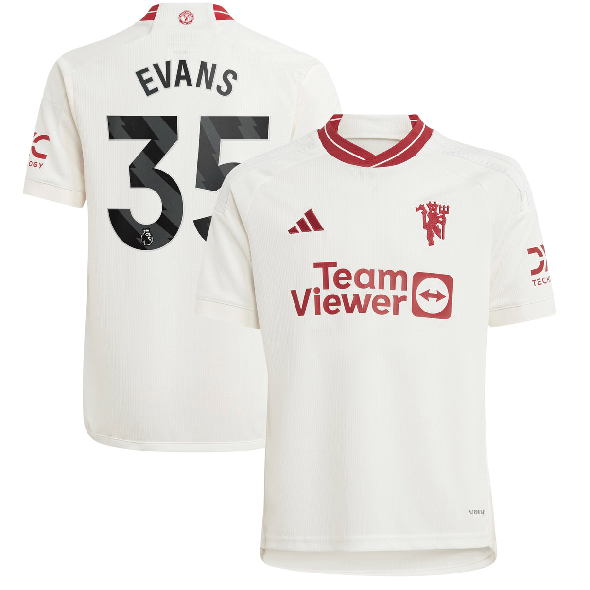 Manchester United EPL Third Shirt 2023-24 - Kids with Evans 35 printing - Kit Captain