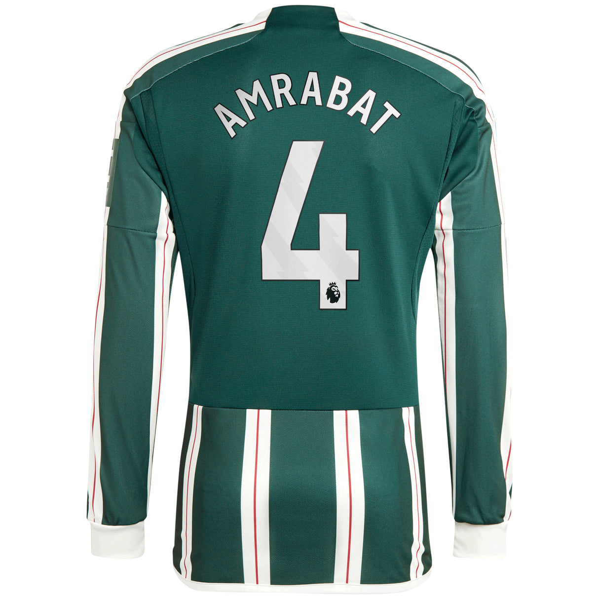 Manchester United EPL Away Shirt 2023-24 - Long sleeve with Amrabat 4 printing - Kit Captain