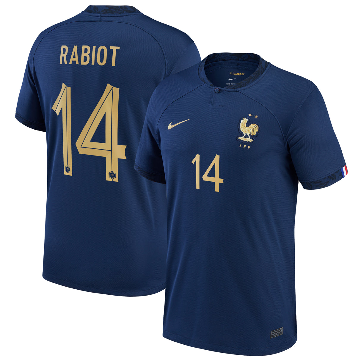 France Home Stadium Shirt 2022 with Rabiot 14 printing - Kit Captain