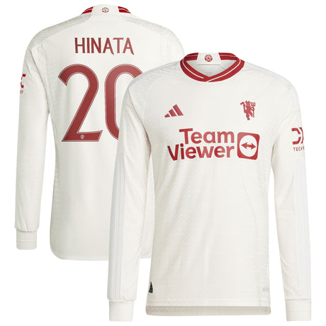 Manchester United Third Authentic Shirt 2023-24 - Long sleeve with Hinata 20 printing - Kit Captain