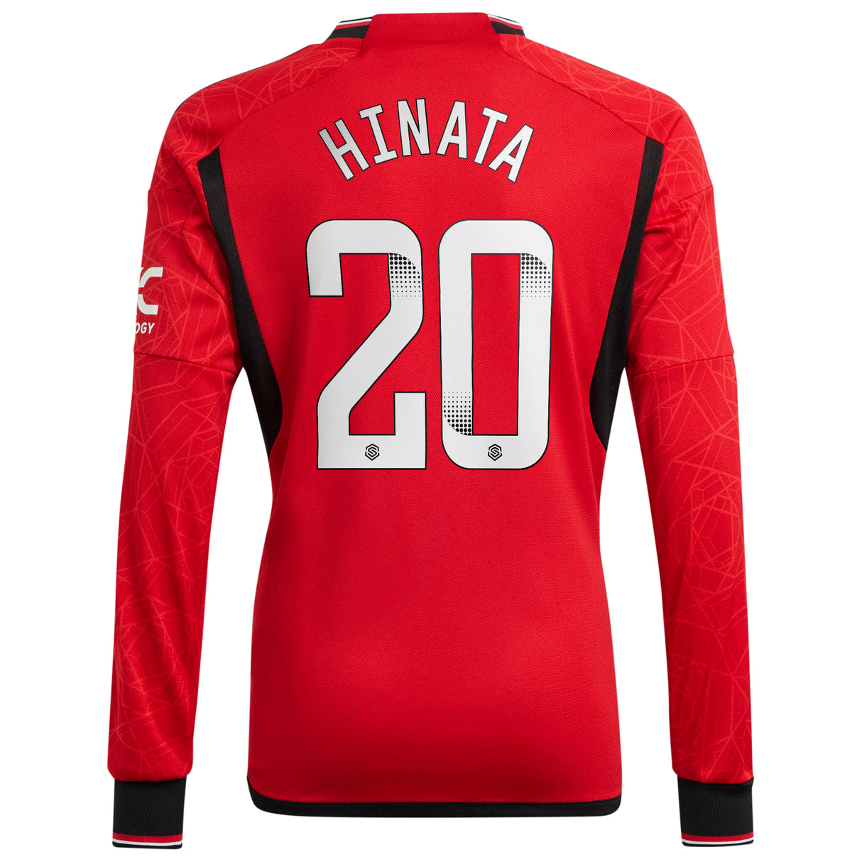 Manchester United Home Shirt 2023-24 - Kids - Long Sleeve with Hinata 20 printing - Kit Captain