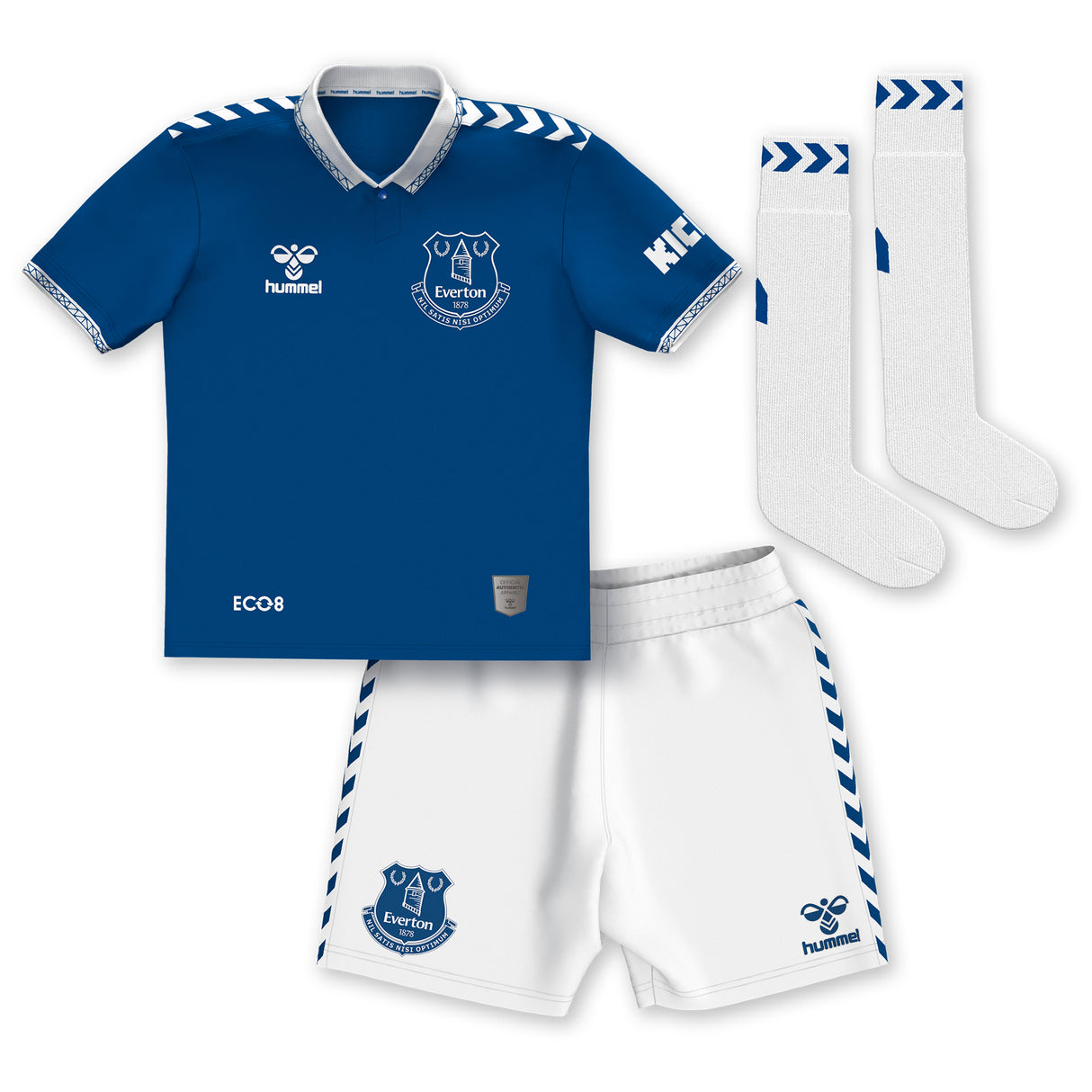 Everton Hummel Home Infant Kit 2023-24 with Onyango 62 printing - Kit Captain