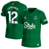 Everton Hummel Home Goalkeeper Shirt 2023-24 with J.Virginia 12 printing - Kit Captain