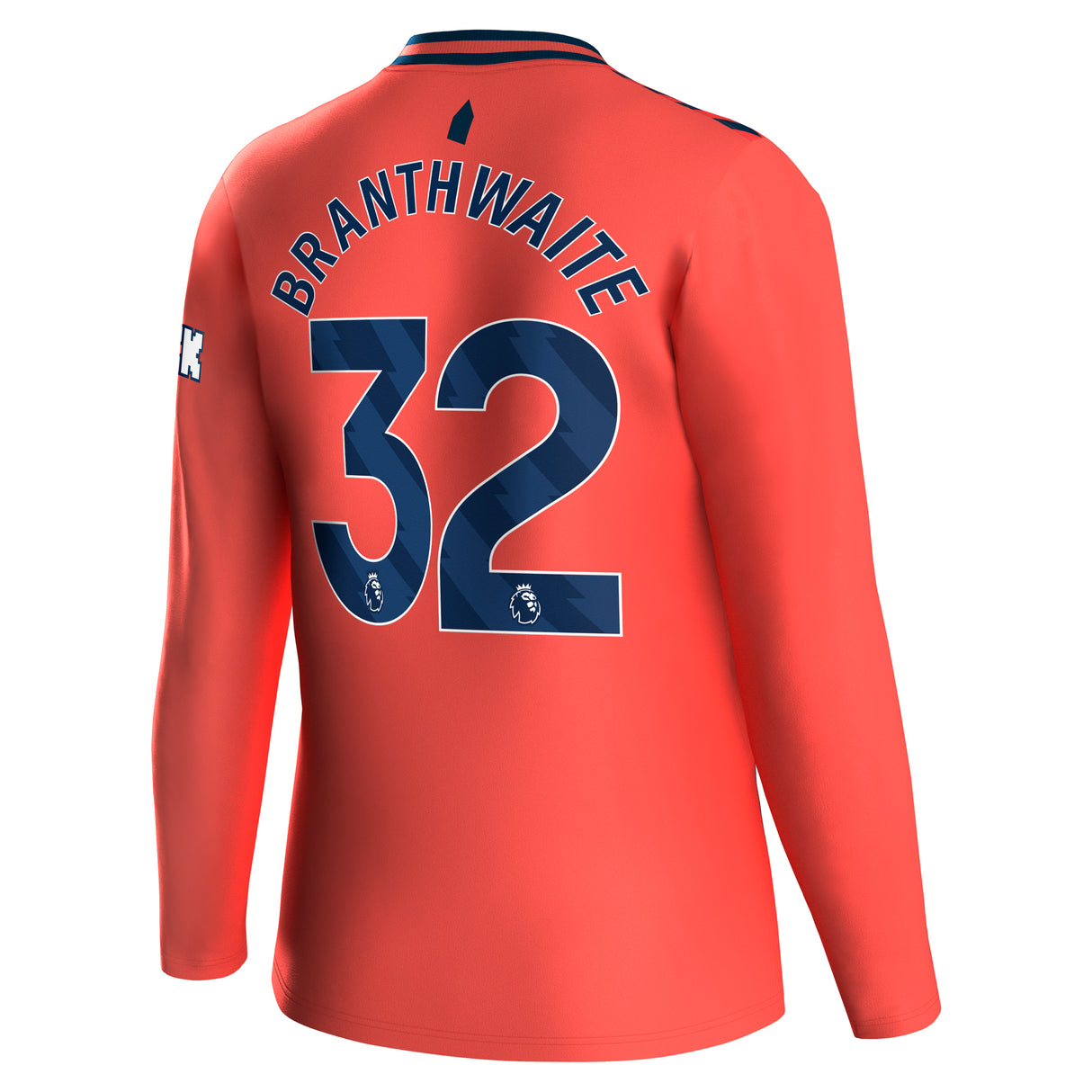 Everton Hummel Away Shirt 2023-24 - Long Sleeve - Kids with Branthwaite 32 printing - Kit Captain