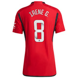 Manchester United WSL adidas Home Authentic Shirt 2023-24 - With Irene G. 8 Printing - Kit Captain