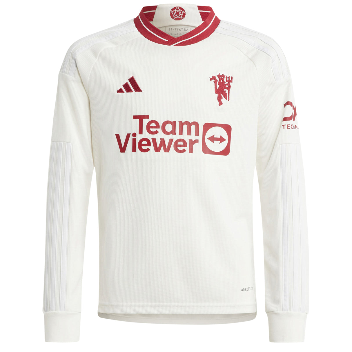 Manchester United WSL adidas Third Shirt 2023-24 - Kids - Long Sleeve - With George 3 Printing - Kit Captain