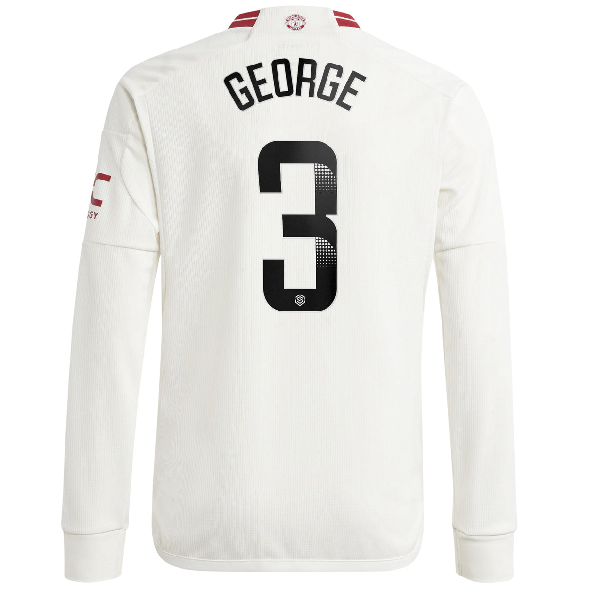 Manchester United WSL adidas Third Shirt 2023-24 - Kids - Long Sleeve - With George 3 Printing - Kit Captain