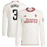 Manchester United WSL adidas Third Authentic Shirt 2023-24 - Long Sleeve - With George 3 Printing - Kit Captain