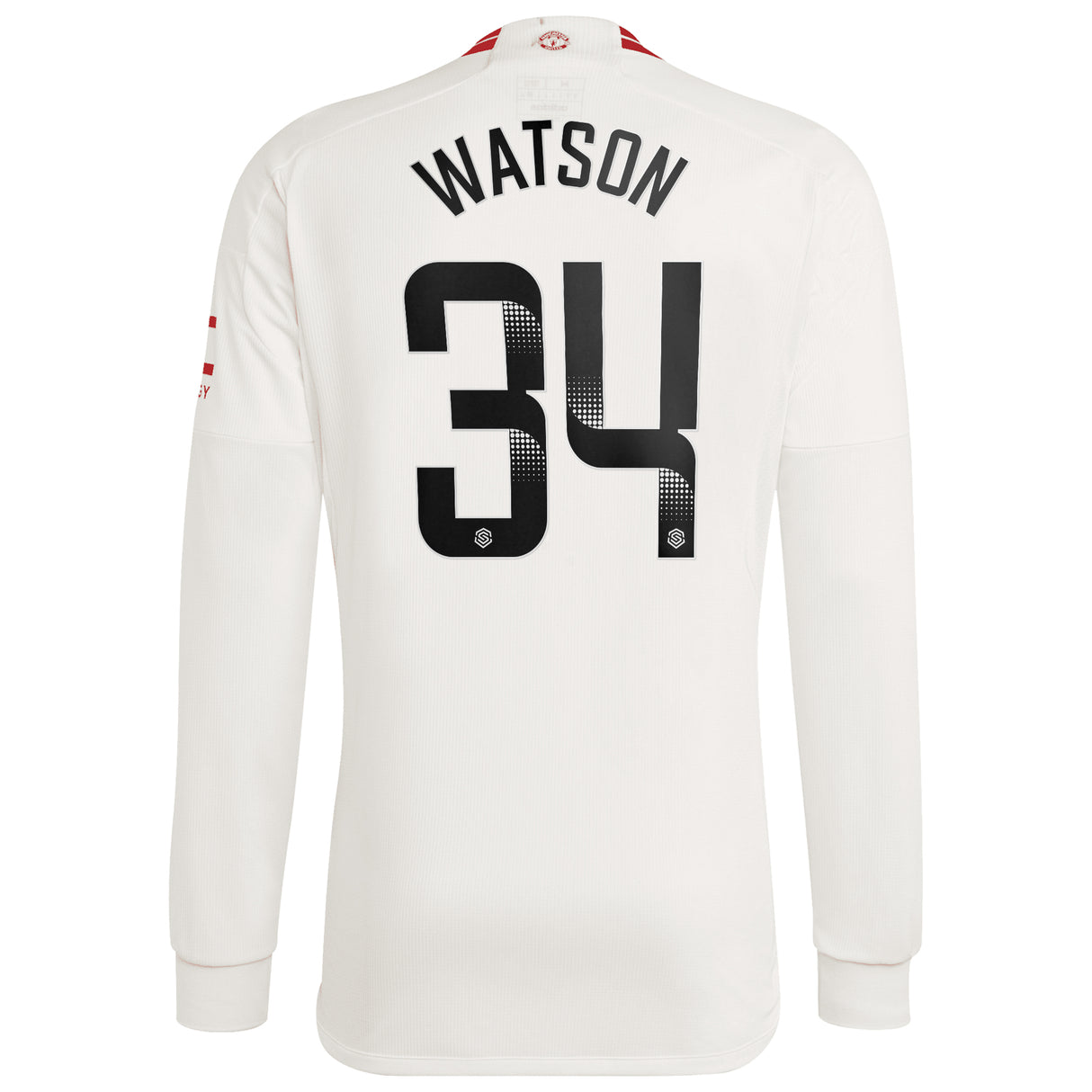 Manchester United WSL adidas Third Shirt 2023-24 - Long Sleeve - With Watson 34 Printing - Kit Captain