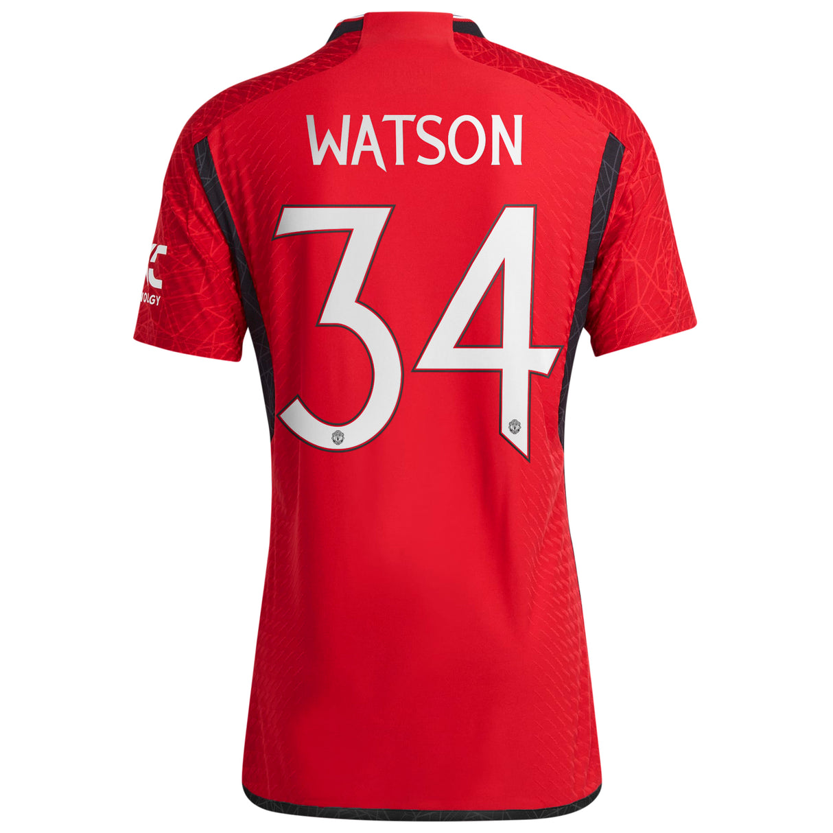 Manchester United Cup adidas Home Authentic Shirt 2023-24 - With Watson 34 Printing - Kit Captain