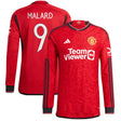 Manchester United Cup adidas Home Authentic Shirt 2023-24 - Long Sleeve - With Malard 9 Printing - Kit Captain