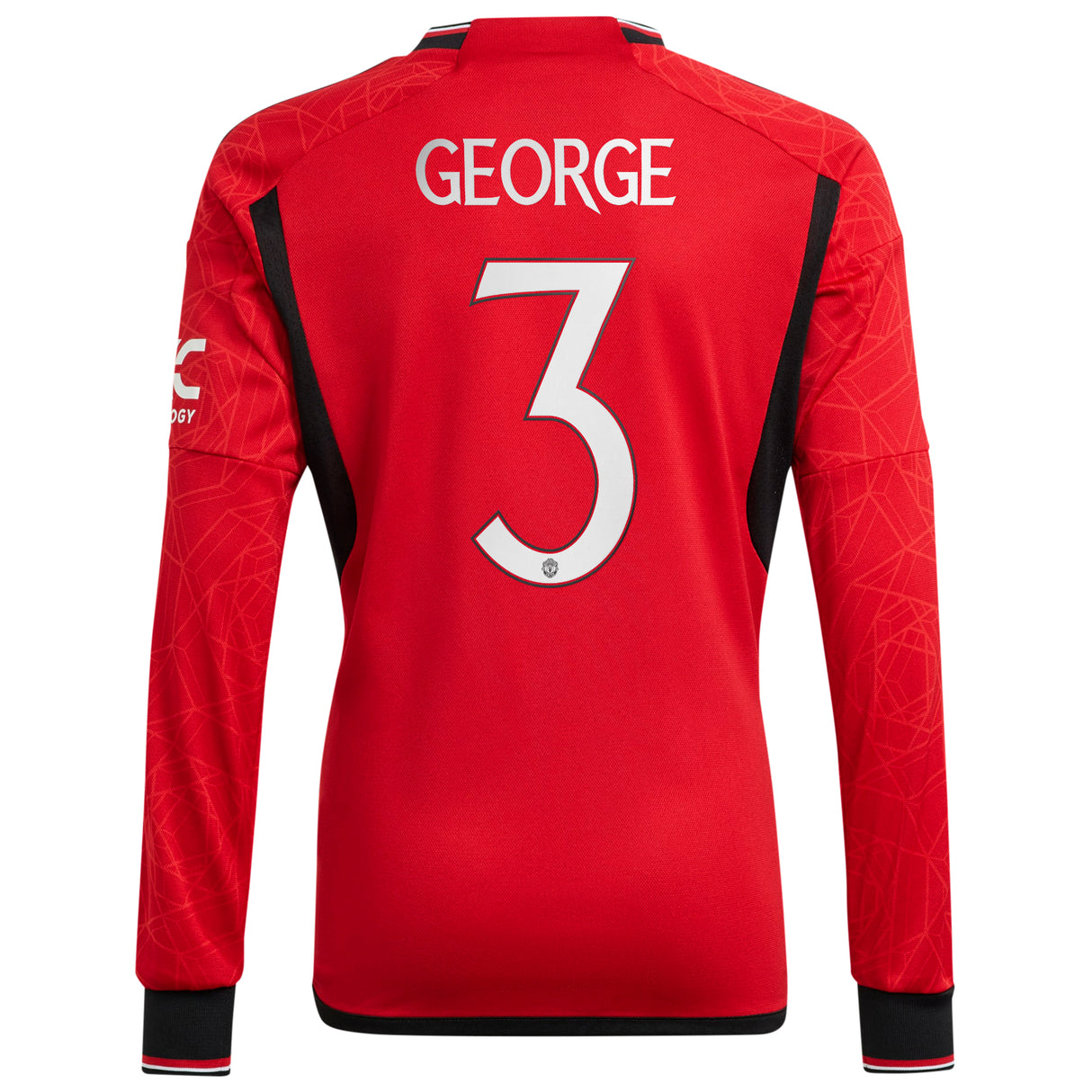 Manchester United Cup adidas Home Shirt 2023-24 - Long Sleeve - With George 3 Printing - Kit Captain