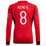 Manchester United Cup adidas Home Shirt 2023-24 - Kids - Long Sleeve - With Irene G. 8 Printing - Kit Captain