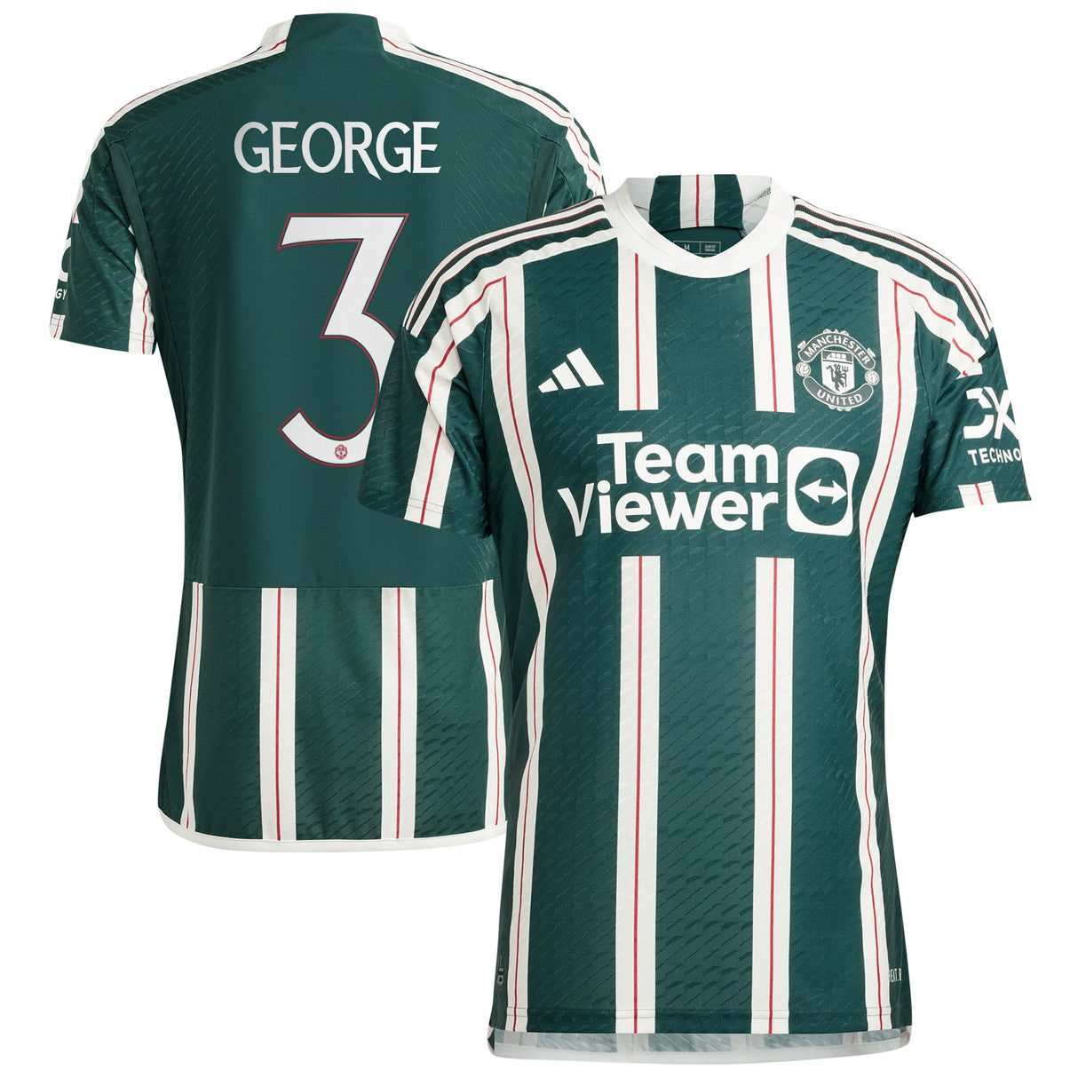 Manchester United Cup adidas Away Authentic Shirt 2023-24 - With George 3 Printing - Kit Captain