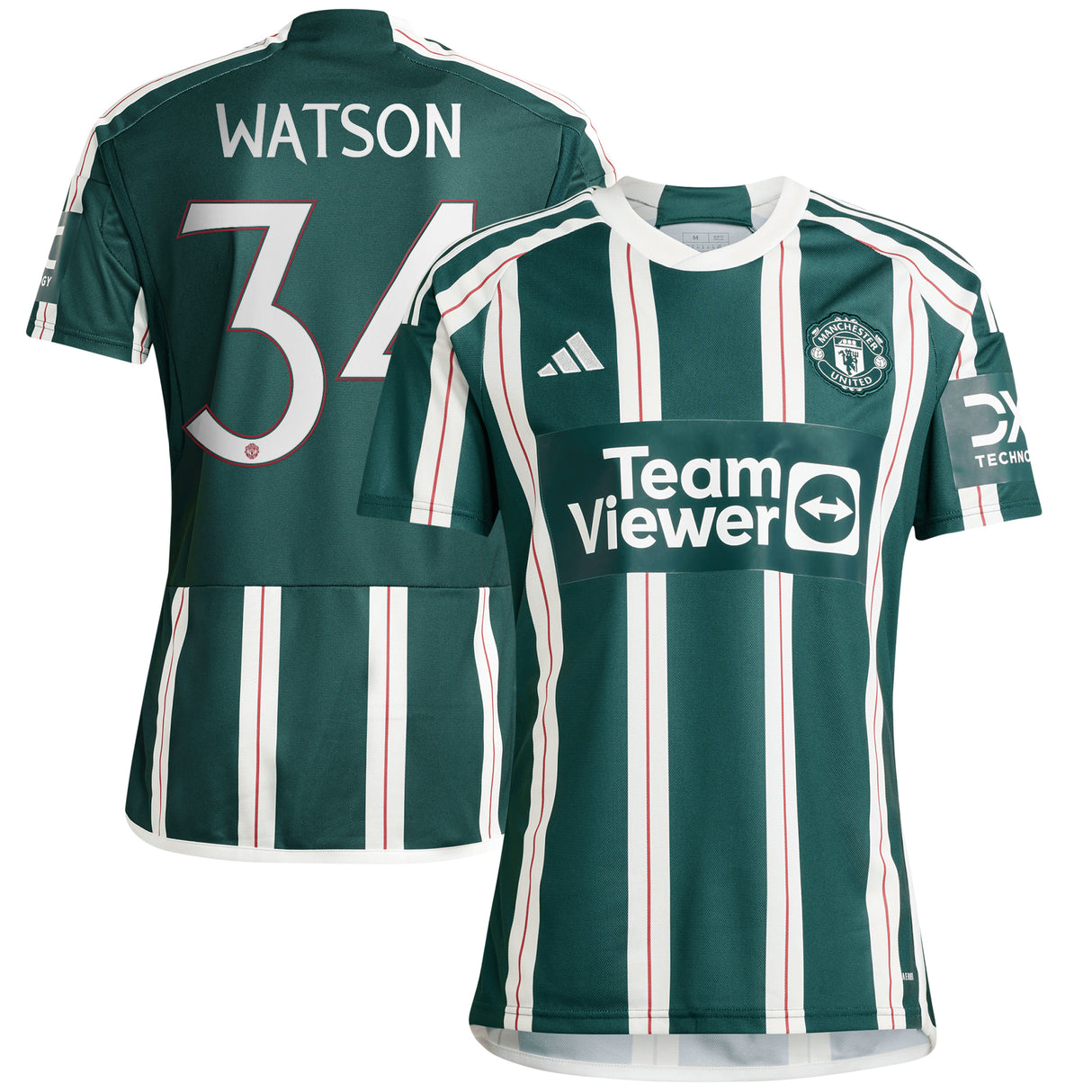 Camiseta adidas segunda equipación Manchester United Cup 2023-24 - Con dorsal Watson 34