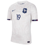 France Women Nike Away Stadium Shirt 2023-24 - Mens with Mbock 19 printing - Kit Captain