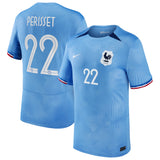 France Women Nike Home Stadium Shirt 2023-24 - Mens with Perisset 22 printing - Kit Captain