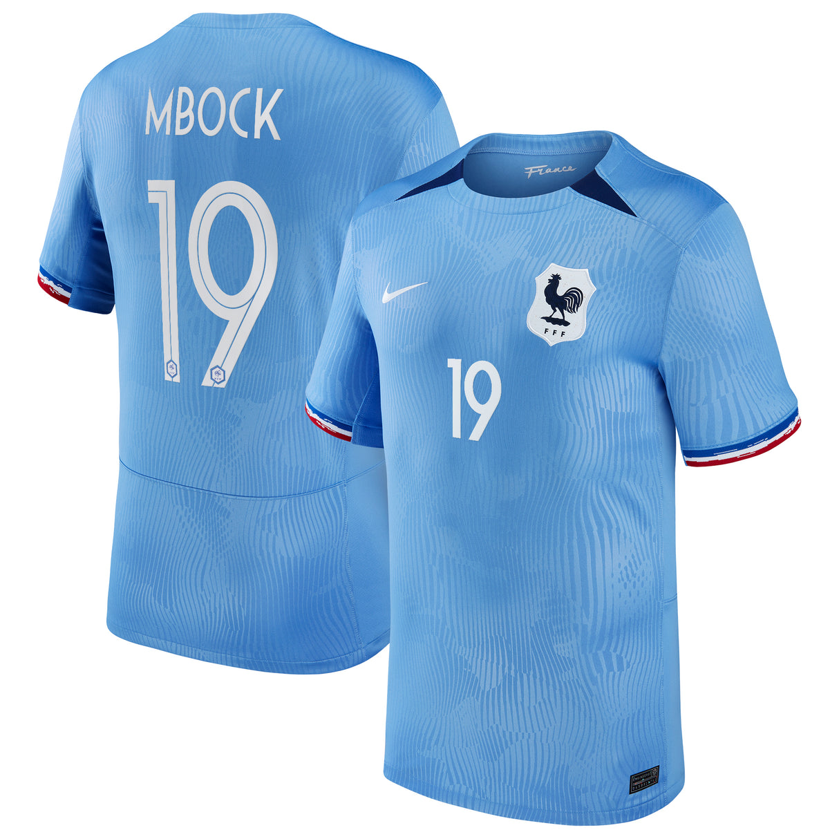 Camiseta Nike Primera Equipación Stadium de Francia mujer 2023-24 - Hombre con dorsal Mbock 19