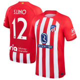 Atlético de Madrid Metropolitano Nike Home Stadium Shirt 2023-24 with S.Lino 12 printing - Kit Captain