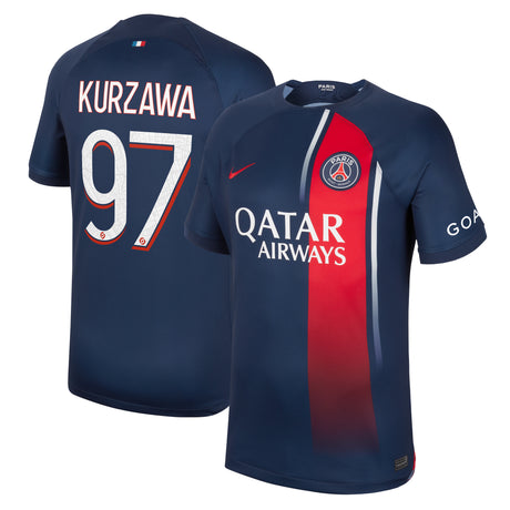 PSG Nike Home Stadium Shirt 2023-24 with Kurzawa 97 printing - Kit Captain