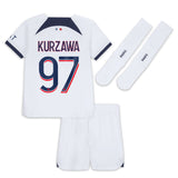 PSG Nike Away Stadium Kit 2023-24 - Little Kids with Kurzawa 97 printing - Kit Captain