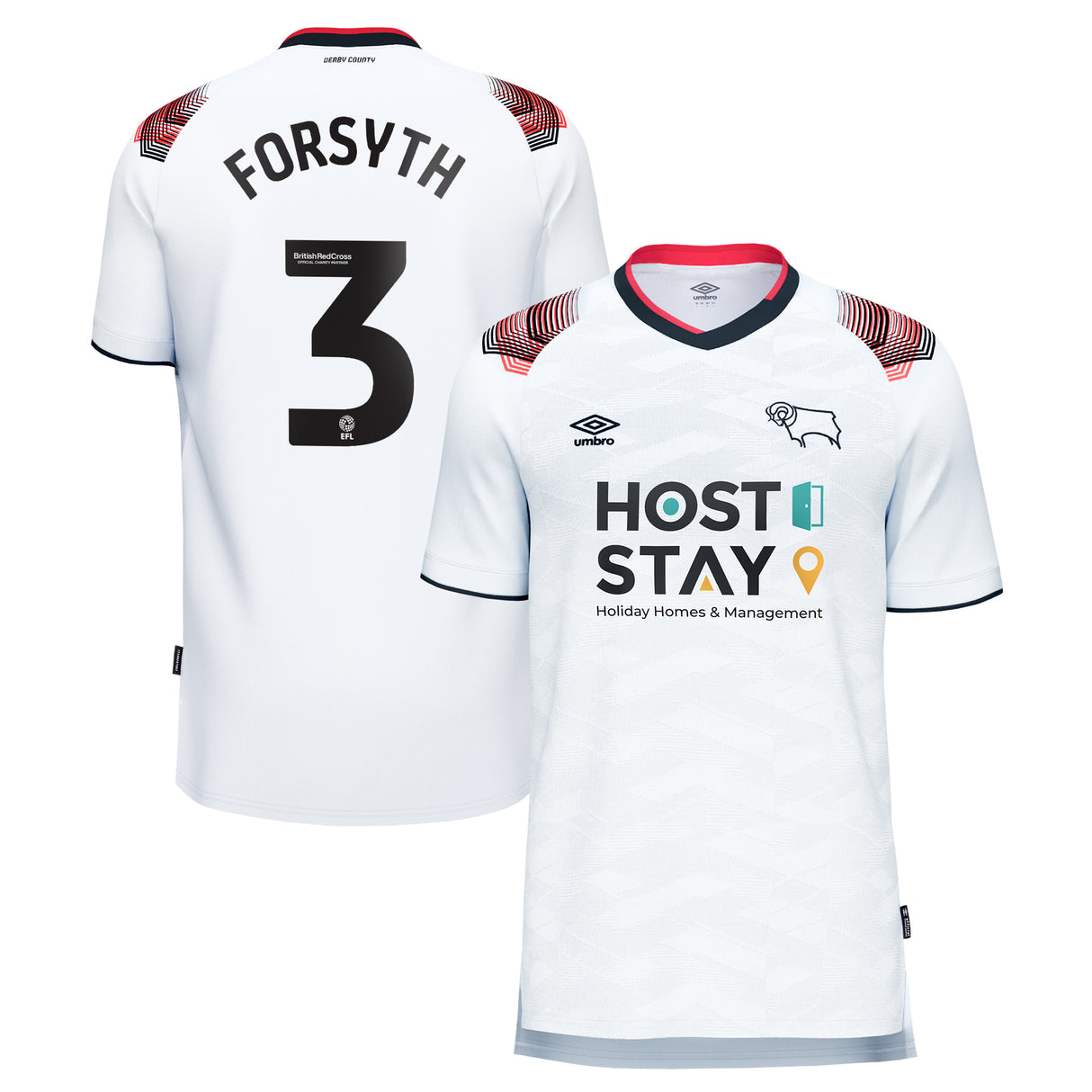 Camiseta Derby County Umbro 1ª equipación 2023-24 - Niños - Craig Forsyth 3