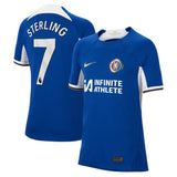 Chelsea Nike Home Stadium Sponsored Shirt 2023-24 - Kids with Sterling 7 printing