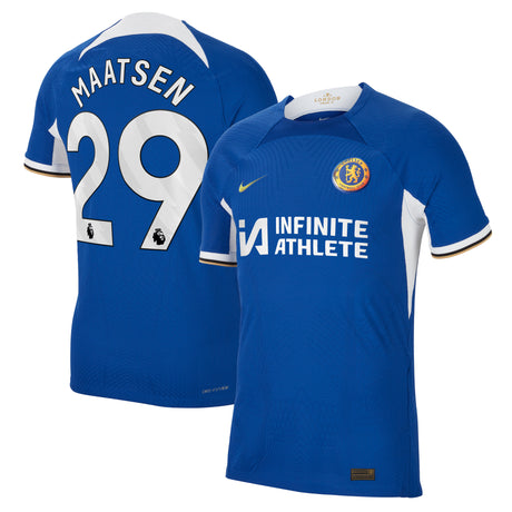 Chelsea Home Vapor Match Sponsored Shirt 2023-24 with Maatsen 29 printing - Kit Captain