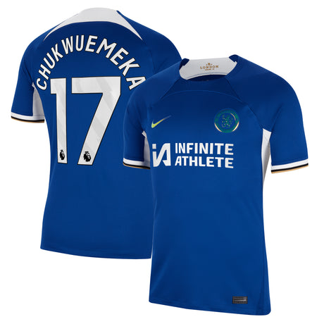 Chelsea Nike Home Stadium Sponsored Shirt 2023-24 with Chukwuemeka 17 printing