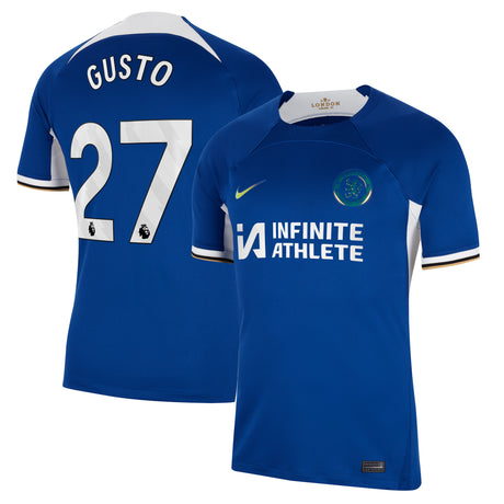 Chelsea Nike Home Stadium Sponsored Shirt 2023-24 with Gusto 27 printing