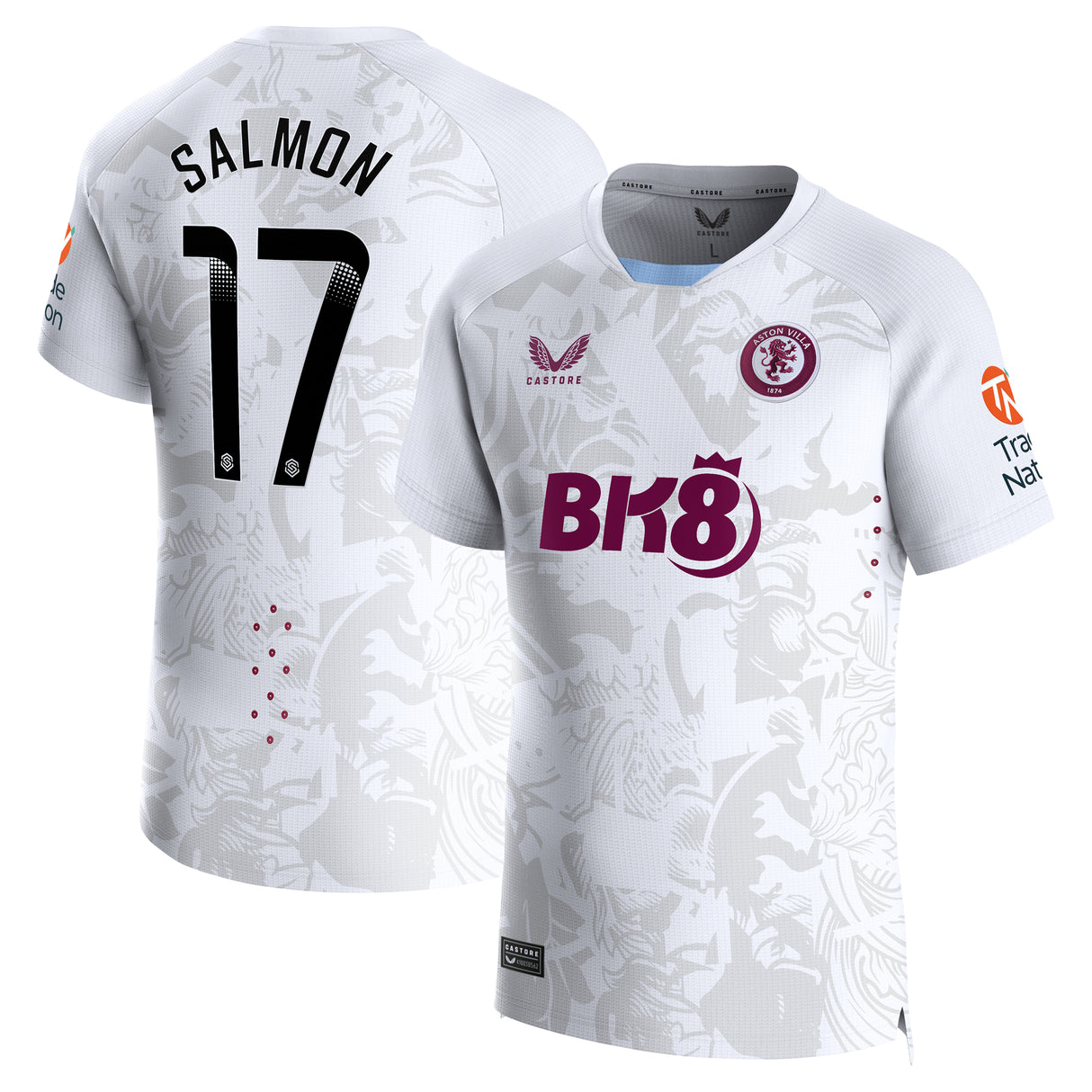 Aston Villa WSL Castore Away Pro Shirt 2023-24 - With Salmon 17 printing - Kit Captain