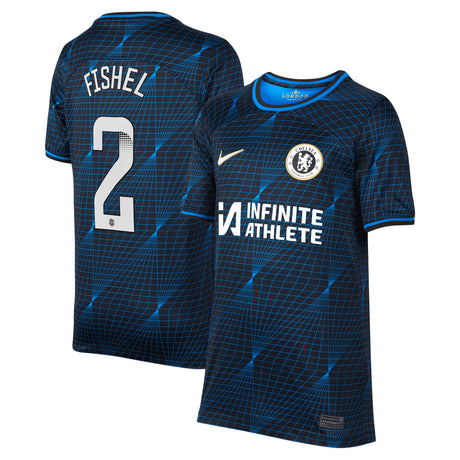 Chelsea WSL Nike Away Stadium Sponsored Shirt 2023-24 - Kids with Fishel 2 printing