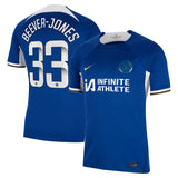 Chelsea WSL Nike Home Stadium Sponsored Shirt 2023-24 with Beever-Jones 33 printing