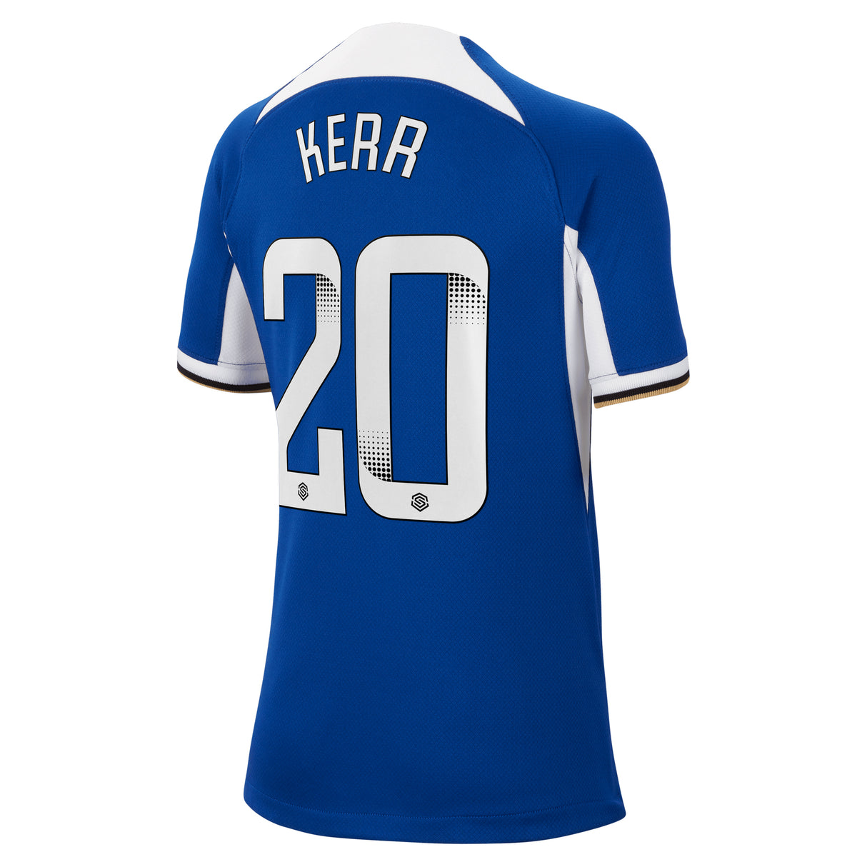 Chelsea WSL Nike Home Stadium Sponsored Shirt 2023-24 - Kids with Kerr 20 printing