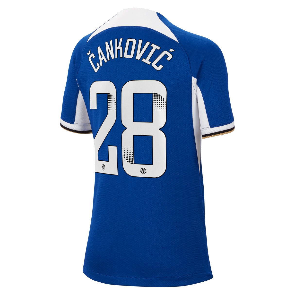 Chelsea WSL Nike Home Stadium Sponsored Shirt 2023-24 - Kids with Čanković 28 printing