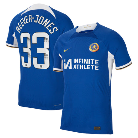 Chelsea WSL Home Vapor Match Sponsored Shirt 2023-24 with Beever-Jones 33 printing - Kit Captain