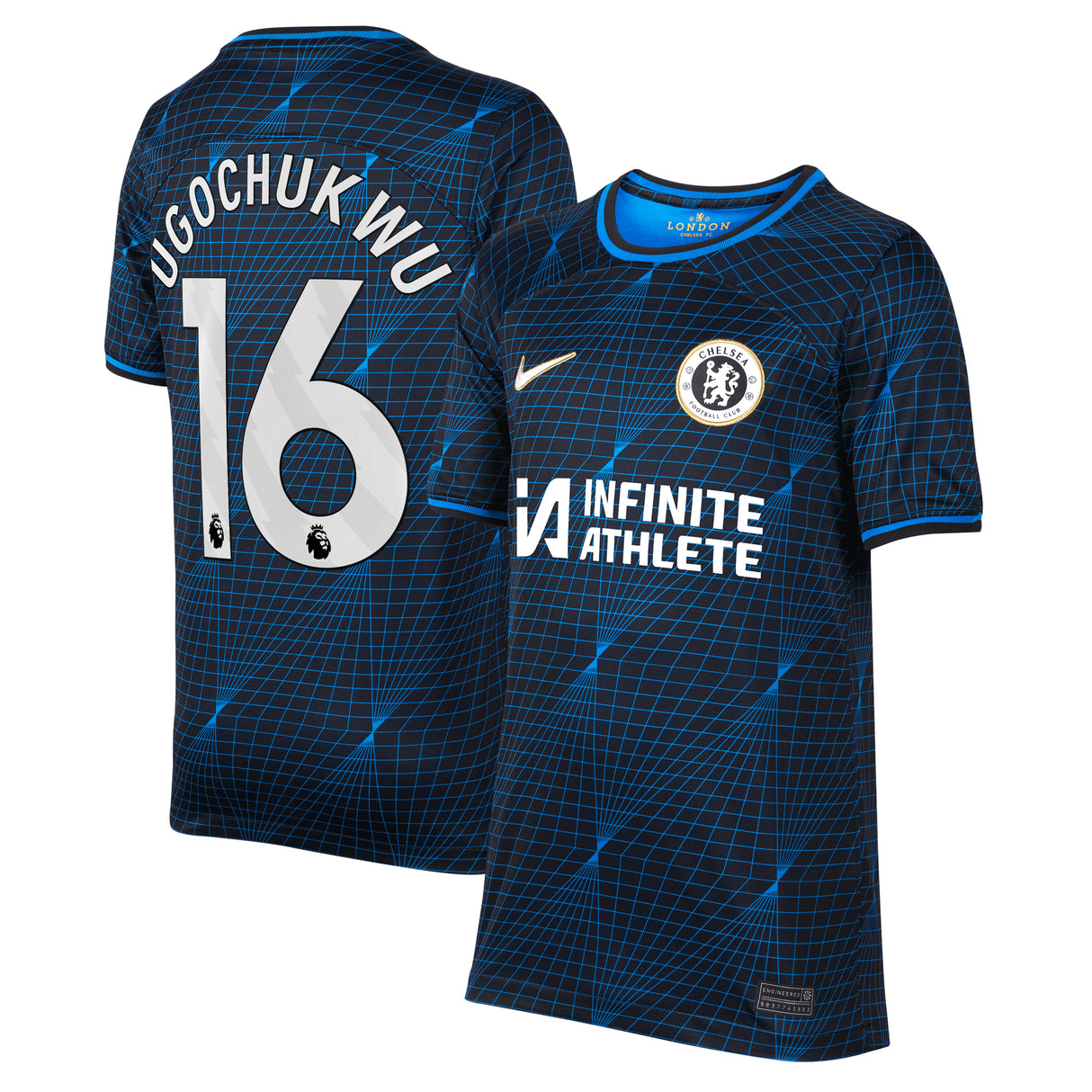 Chelsea Nike Away Stadium Sponsored Shirt 2023-24 - Kids with Ugochukwu 16 printing