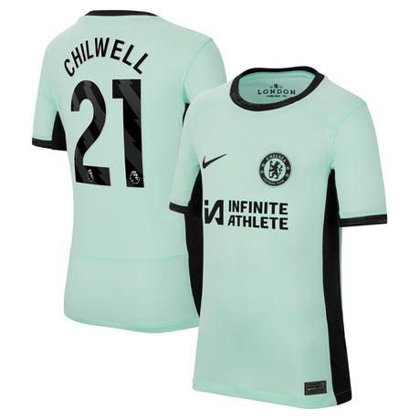 Chelsea Third Stadium Sponsored Shirt 2023-24 - Kids with Chilwell 21 printing - Kit Captain