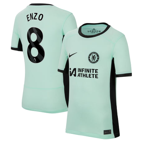 Chelsea Third Stadium Sponsored Shirt 2023-24 - Kids with Fernández 8 printing - Kit Captain