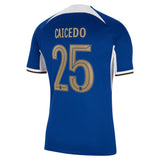 Chelsea Cup Nike Home Stadium Sponsored Shirt 2023-24 with Caicedo 25 printing