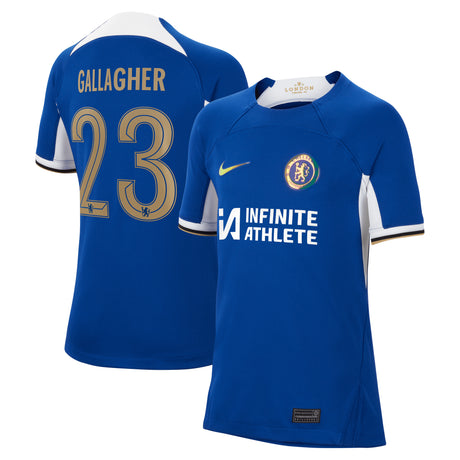 Chelsea Cup Nike Home Stadium Sponsored Shirt 2023-24 - Kids with Gallagher 23 printing