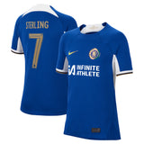 Chelsea Cup Nike Home Stadium Sponsored Shirt 2023-24 - Kids with Sterling 7 printing