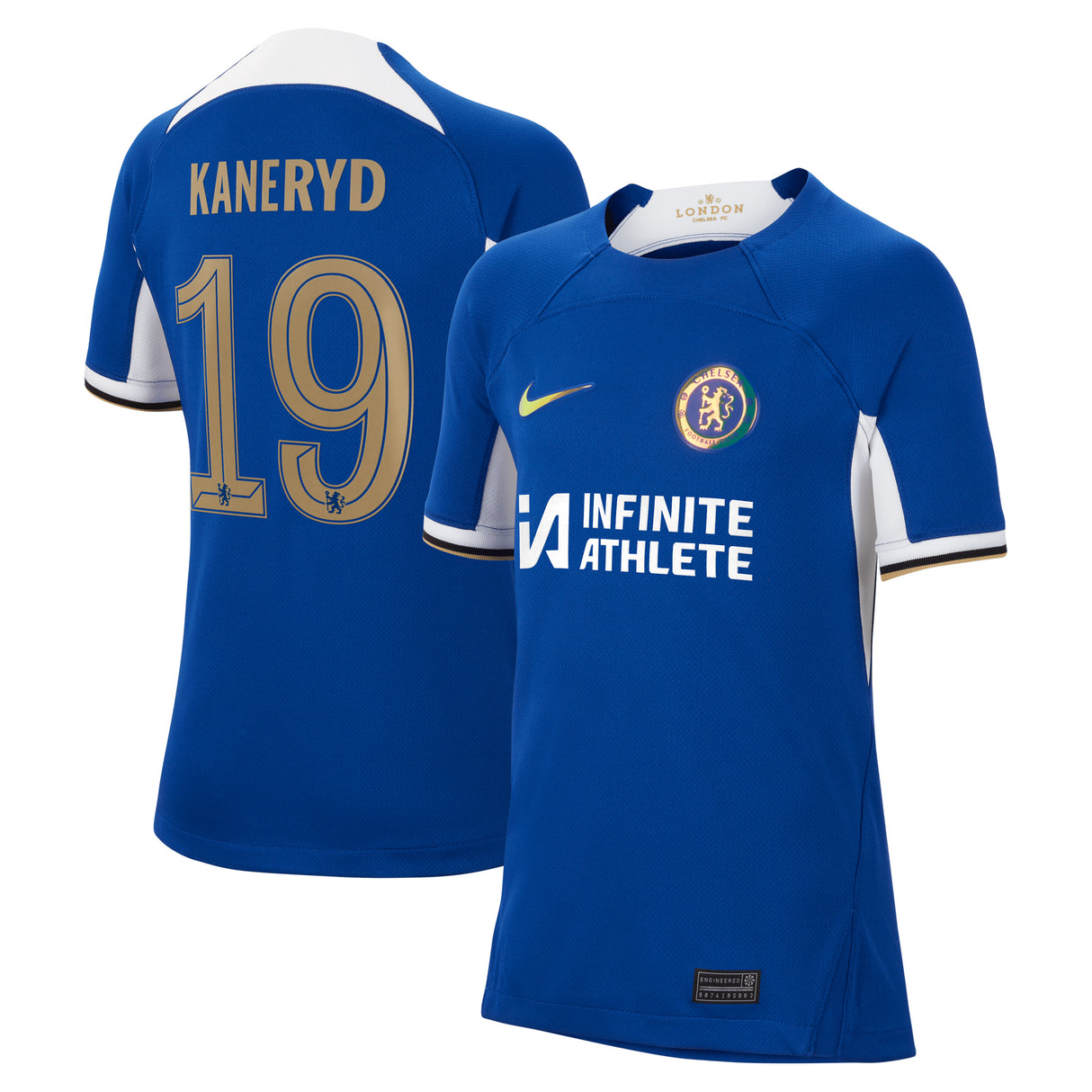 Chelsea Cup Nike Home Stadium Sponsored Shirt 2023-24 - Kids with Kaneryd 19 printing