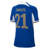 Chelsea Cup Nike Home Stadium Sponsored Shirt 2023-24 - Kids with Charles 21 printing