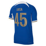 Chelsea Cup Home Vapor Match Sponsored Shirt 2023-24 with Lavia 45 printing - Kit Captain