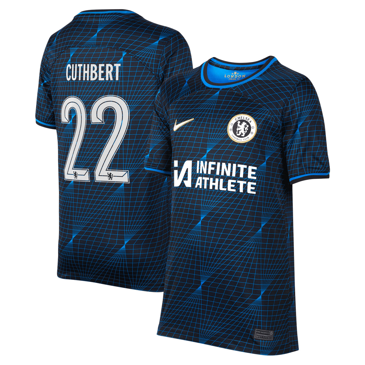 Chelsea Nike Cup Away Stadium Sponsored Shirt 2023-24 - Kids with Cuthbert 22 printing