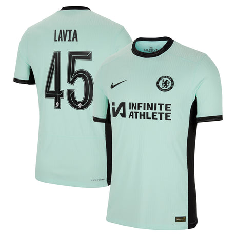 Chelsea Cup Third Vapor Match Sponsored Shirt 2023-24 with Lavia 45 printing - Kit Captain