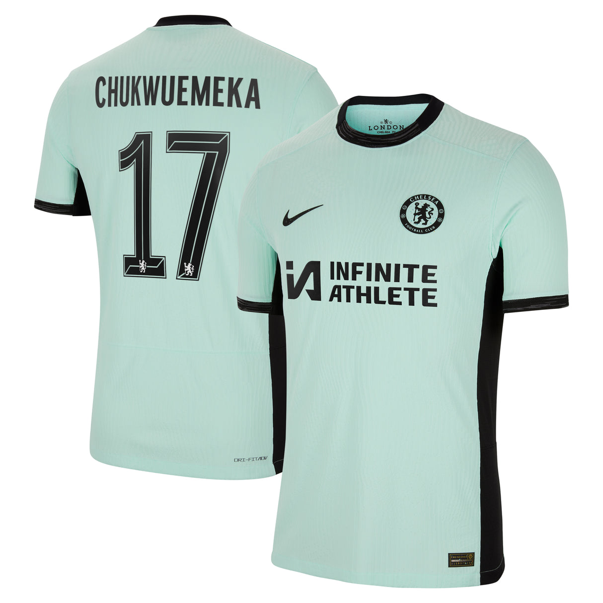 Chelsea Cup Third Vapor Match Sponsored Shirt 2023-24 with Chukwuemeka 17 printing - Kit Captain