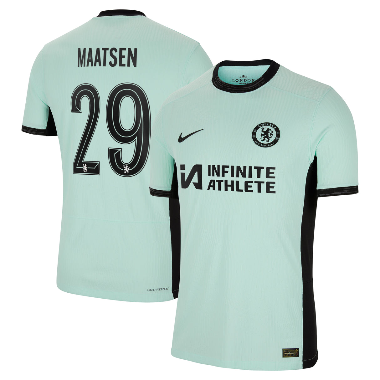 Chelsea Cup Third Vapor Match Sponsored Shirt 2023-24 with Maatsen 29 printing - Kit Captain